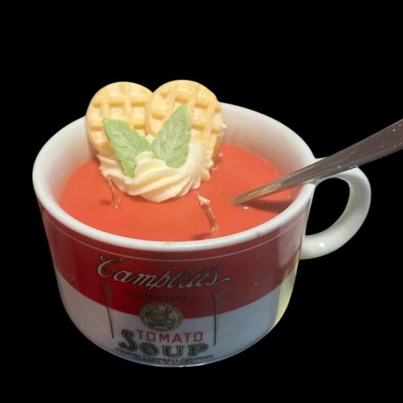 Handcrafted Repurposed Tomato Soup container Candle - Picture 2 of 5